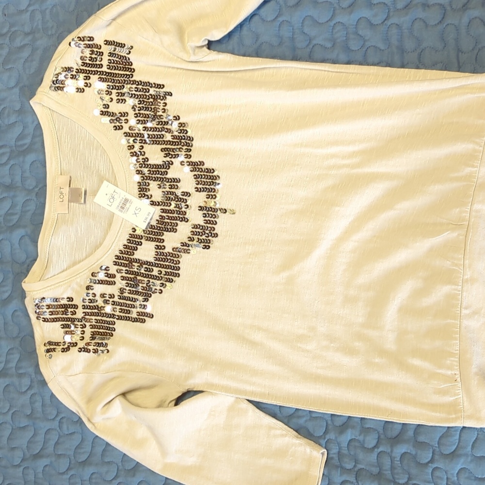 Loft sequin long sleeve shirt